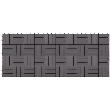 Teppichboden Terrassenfliesen 10 Stk. Grau 30×30 cm Massivholz Akazie, vidaXL, Höhe: 240 mm