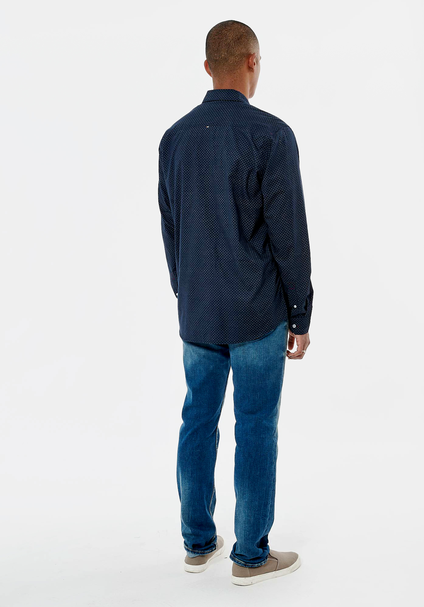 CROFT  Chemise bleue marine homme 100% coton