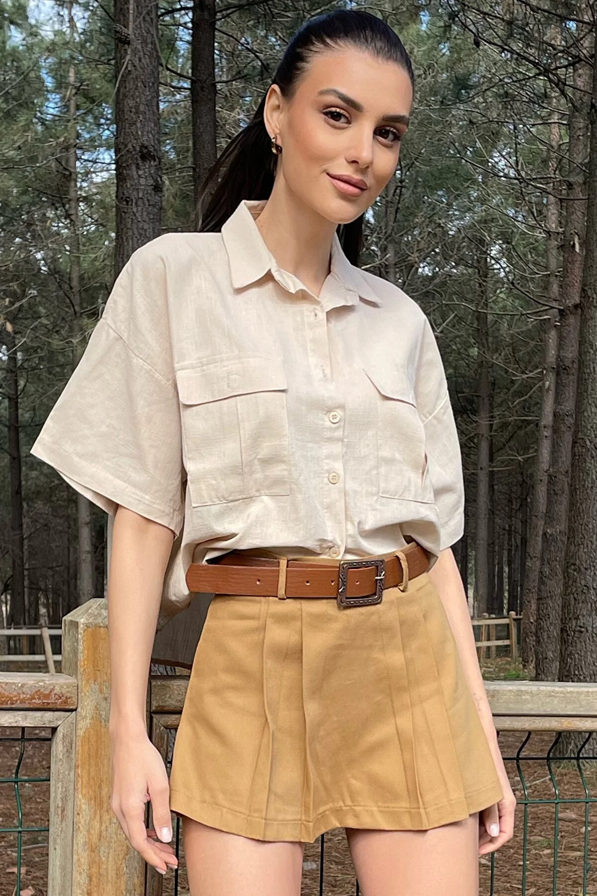 Trend Alaçatı Stili  Hemd - Beige - Regular Fit