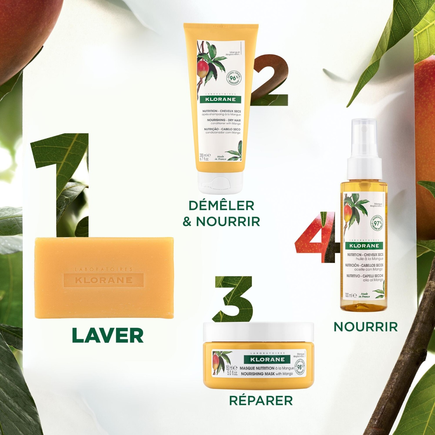 Șampon solid cu mango Klorane