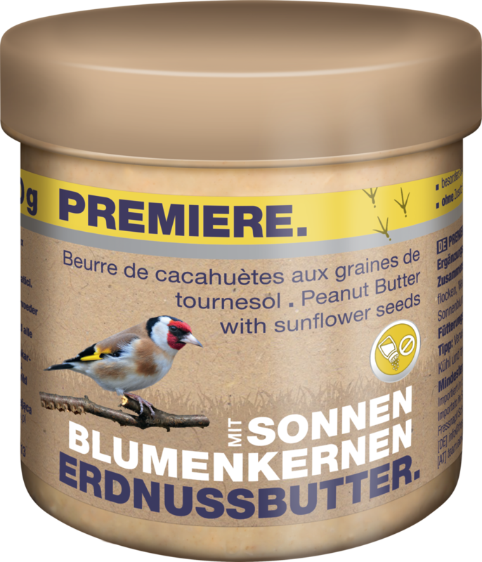 PREMIERE Wildvogelfutter PREMIERE Erdnussbutter mit Sonnenblumenkernen 250g