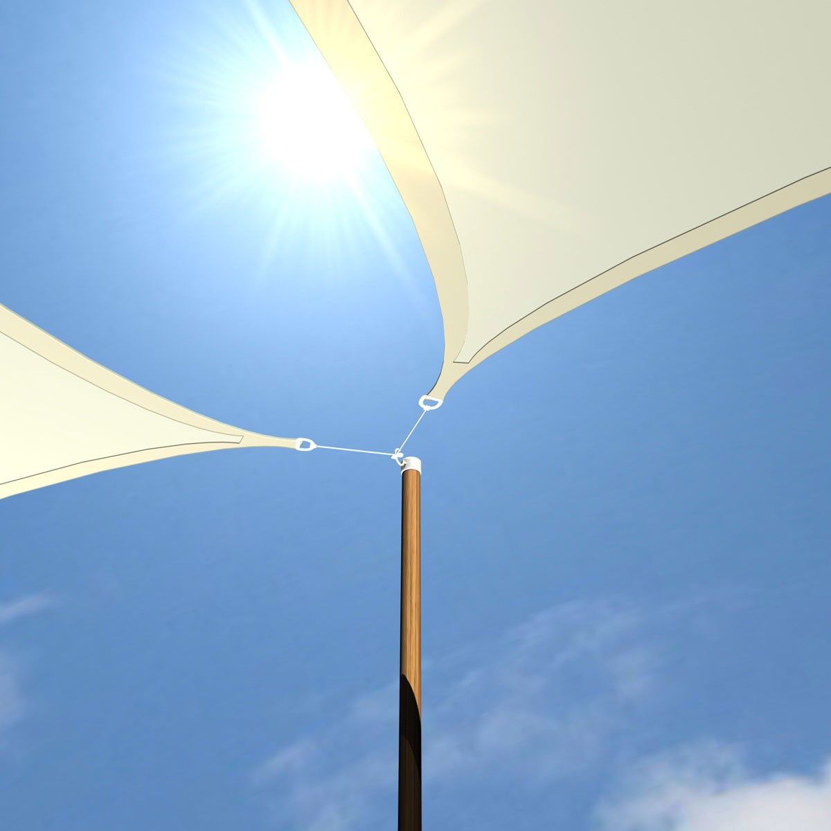 AMANKA 3x5 beigefarbenes wasserabweisendes Polyester Sonnensegel