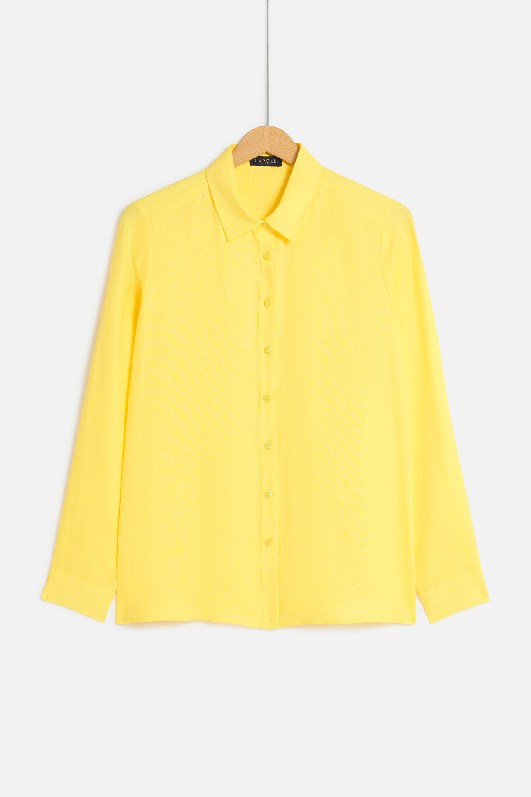 chemise brenda 100% lin jaune femme