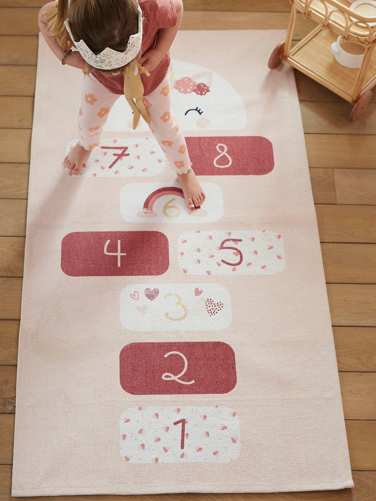 Vertbaudet Kinderzimmer Teppich EINHORN - rosa