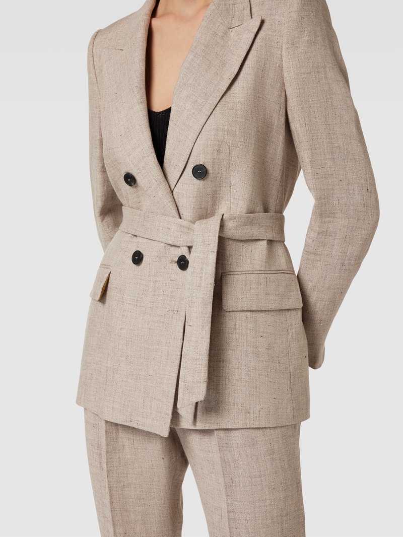 Blazer mit Bindegürtel in mittelbraun