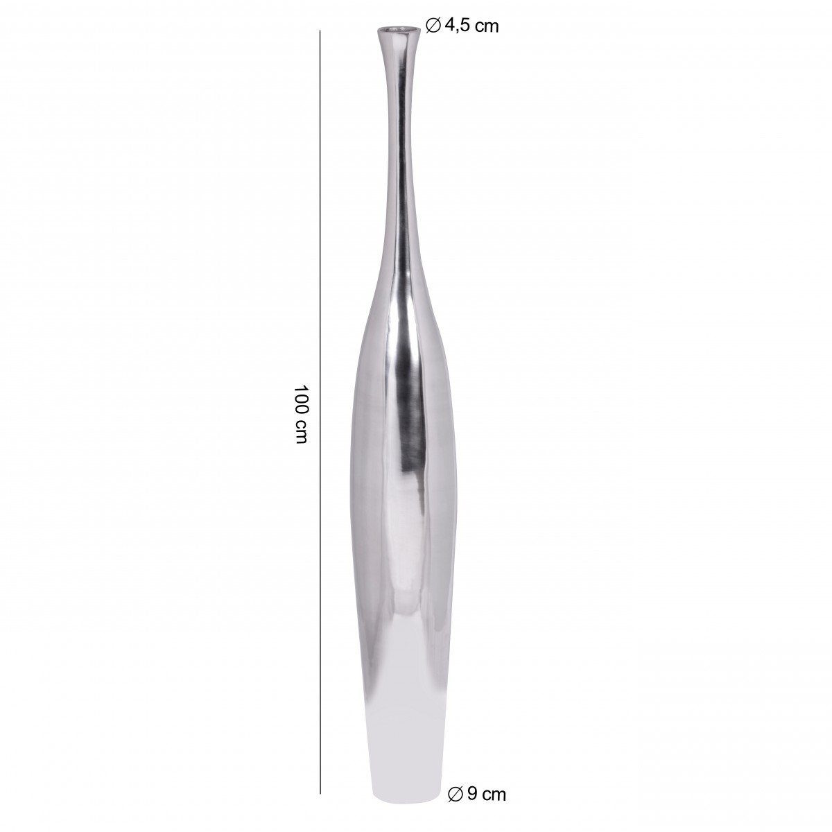 KADIMA DESIGN Dekovase Elegante Aluminium Blumenvase in Silber für stilvolle Einrichtungen