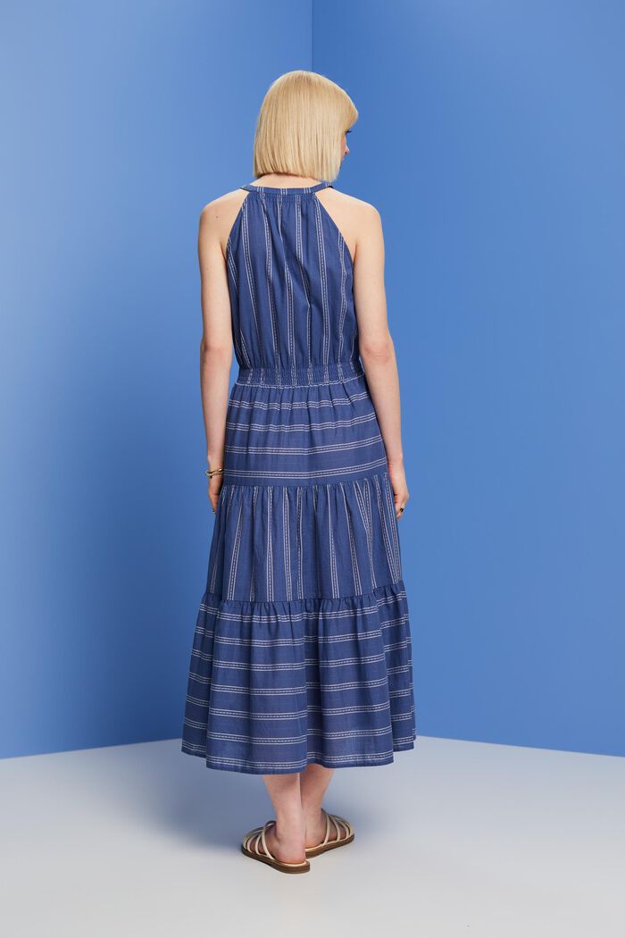 Gestreiftes Midikleid, 100 % Baumwolle