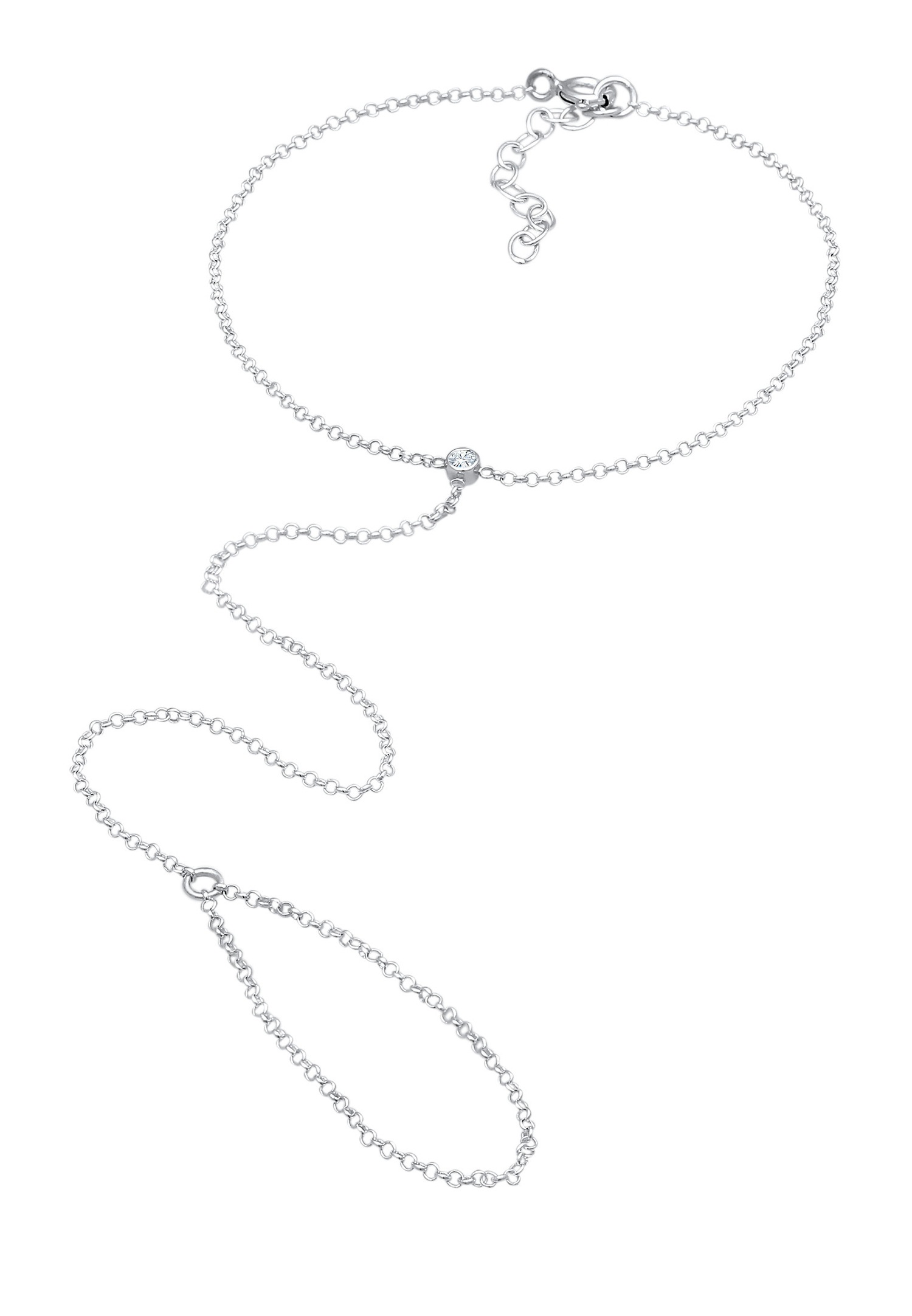 Elli Armband Handchain Basic Kristalle 925 Silber