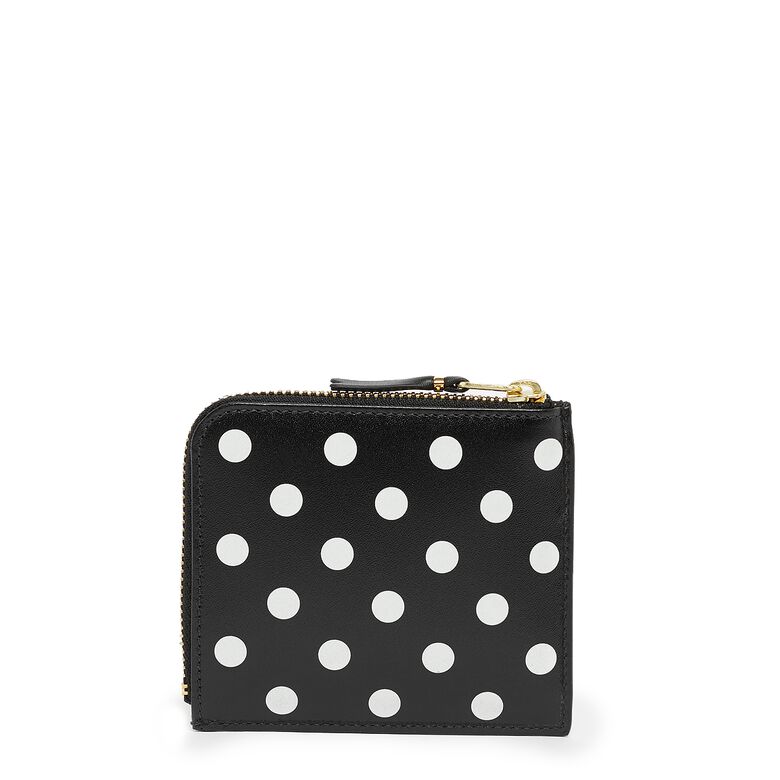 Comme des Garcons Wallet Dots Printed Leather Line black