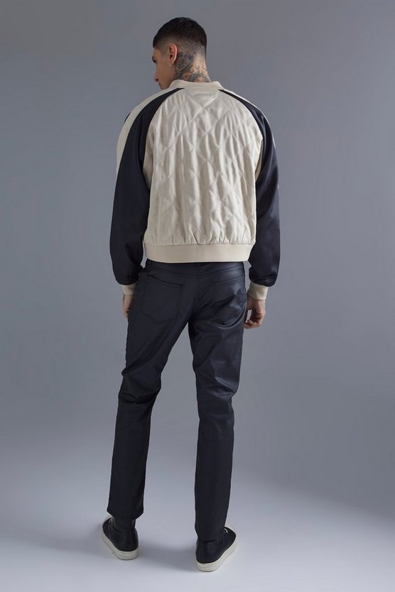 Kastige gestepptes Homme Satin-Jacke