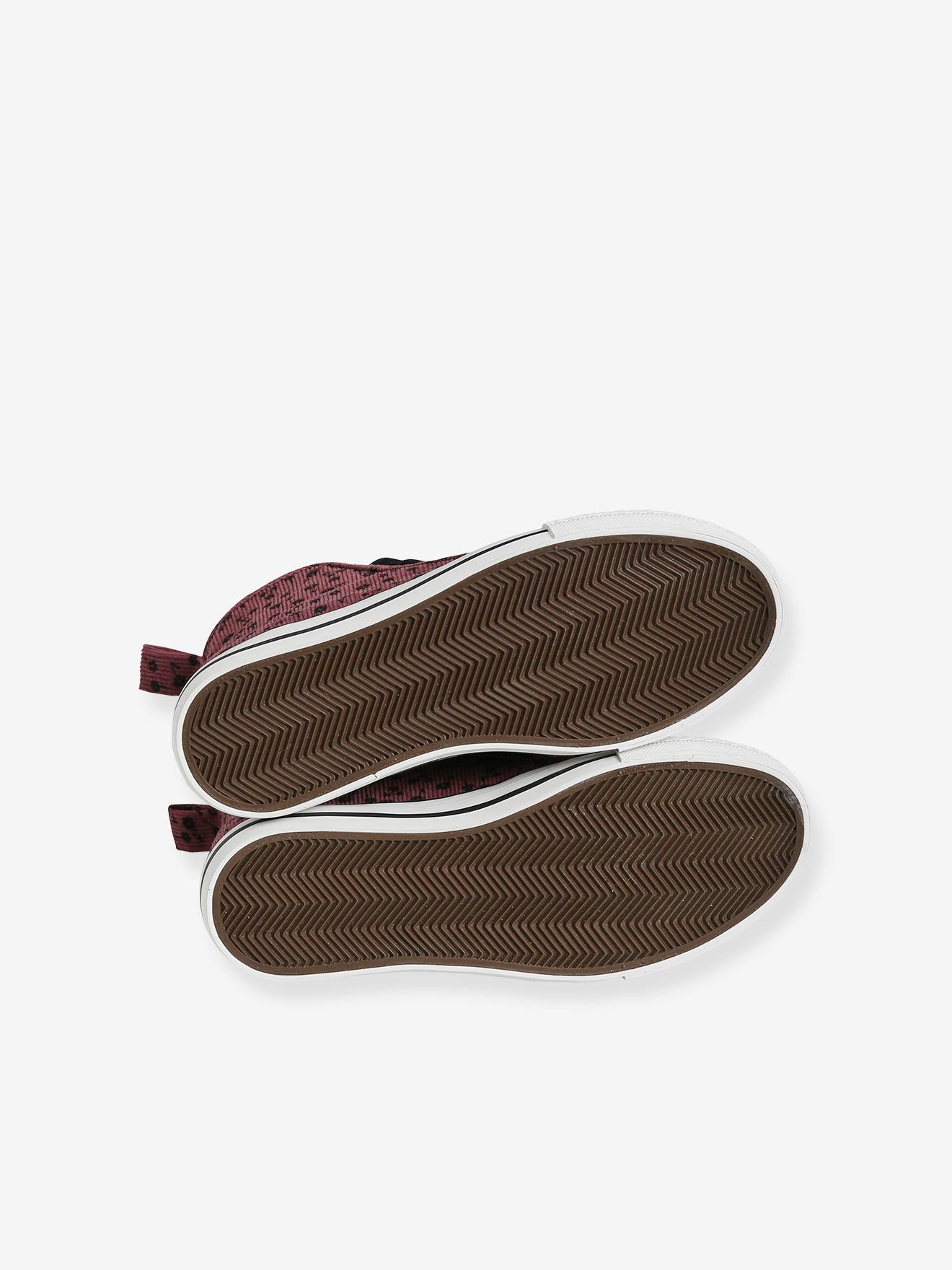 Baskets montantes laces et zippées velours fille vieux rose