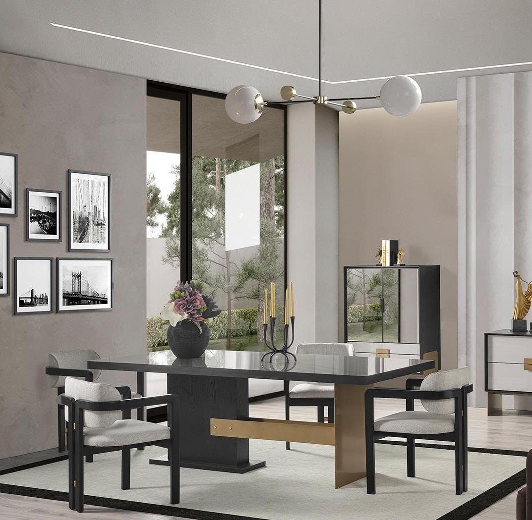 JVmoebel Esszimmer-Set Designer Essgruppe Luxus Garnitur Esstisch 8x Stühle Esszimmer Möbel, (9-St., Esstisch, 8x Stühle), Made in Europa