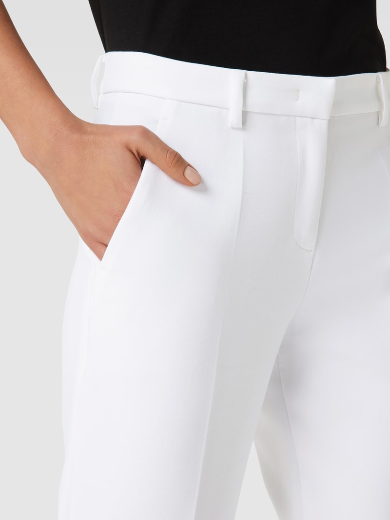 Chino mit Bundfalten Modell 'KRYSTAL' in weiss