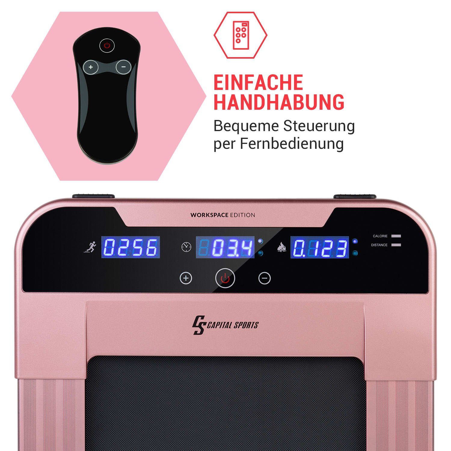 Capital Sports Laufband Workspace Go Laufband, 350 W, 0,8 - 6 km/h, 11 cm Höhe