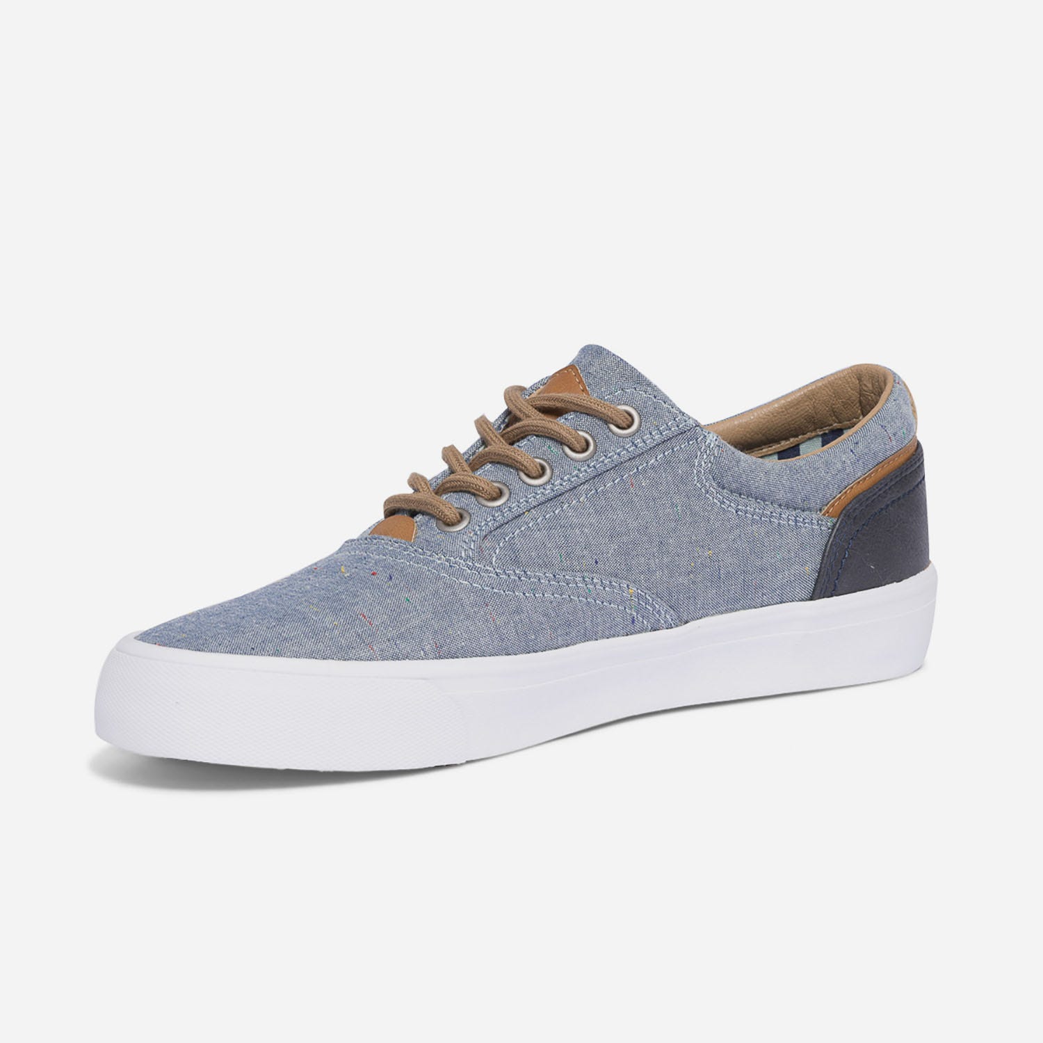 Tennis bleu chiné façon chambray en toile