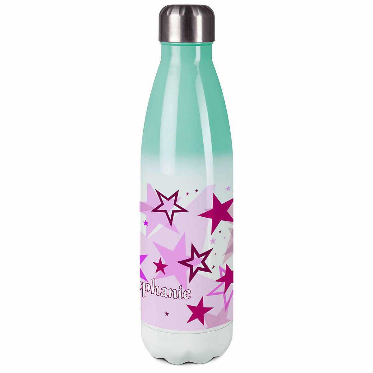 Edelstahl Kinder Thermoflasche / Trinkflasche bunt Sternenhimmel Farbe rosa Spülmaschinenfest, Auslaufsicher, Bruchfest, Doppelwandig, Für Heißgetränke geeignet, Mit Deckel, Isoliert