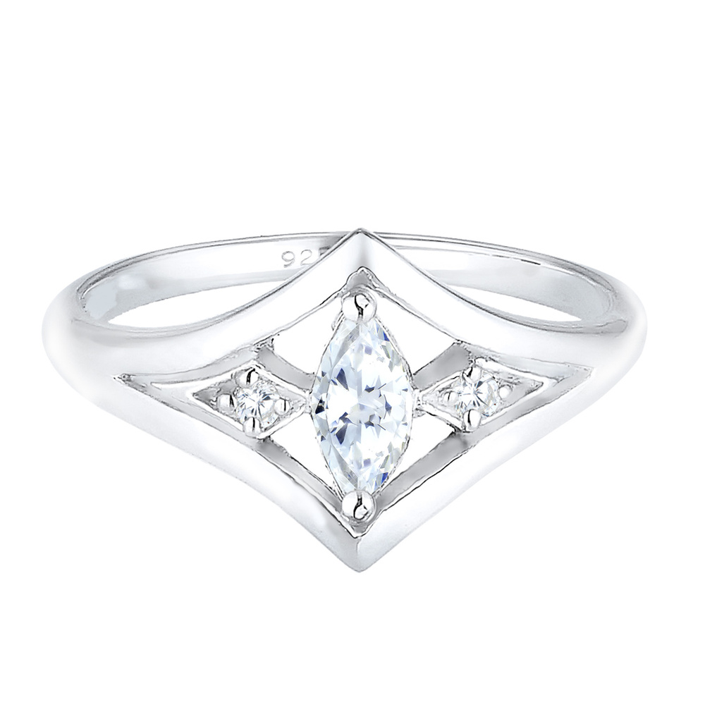 Elli Elli Bague Fiançail Femme Élegante avec Pierre de Zircone en Argent Sterling 925 Bague