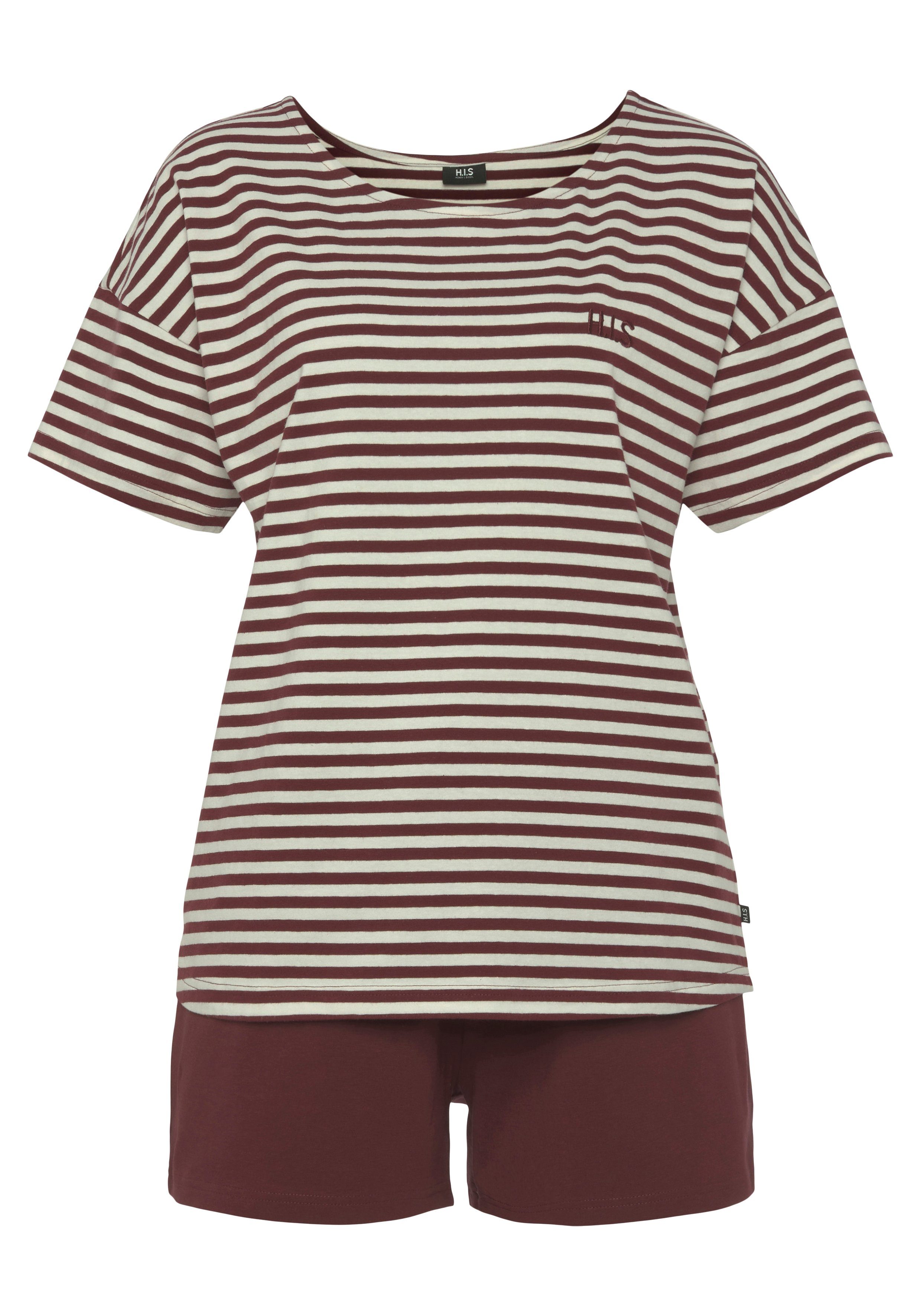 H.I.S Shorty (2 tlg) mit Logostickerei auf der Brust