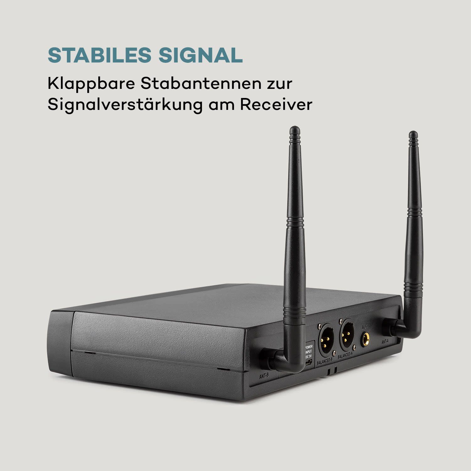 Auna Mikrofon UHF200C-2H 2-Kanal UHF-Funkmikrofon-Set (Set)