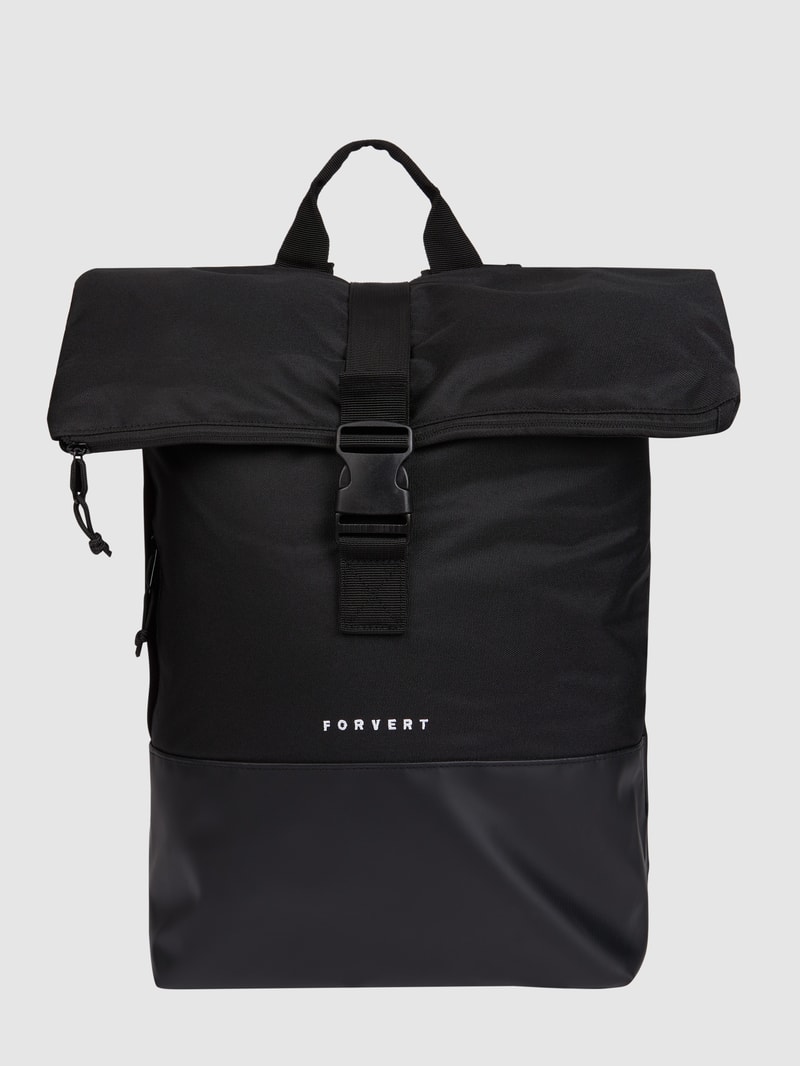Rolltop-Rucksack mit Logo-Details Modell 'Lorenz' in schwarz