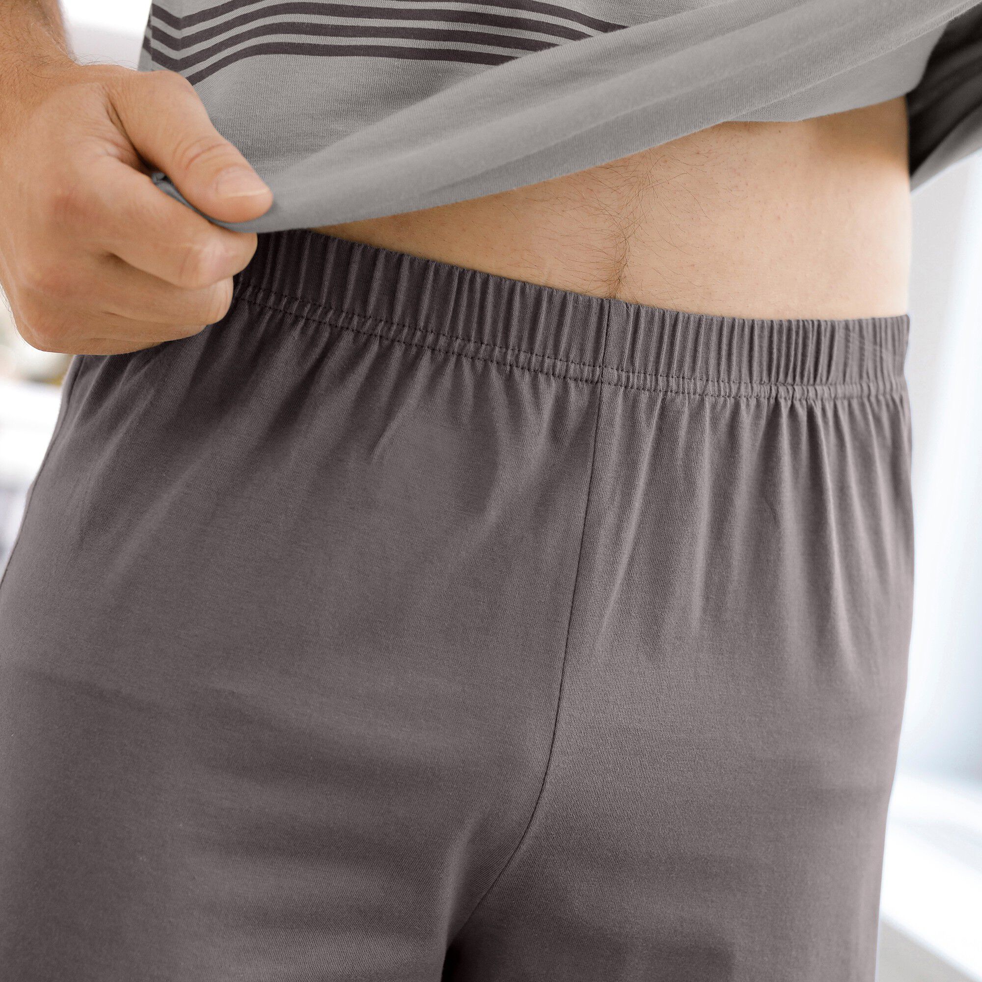 Pyjama short coton rayé