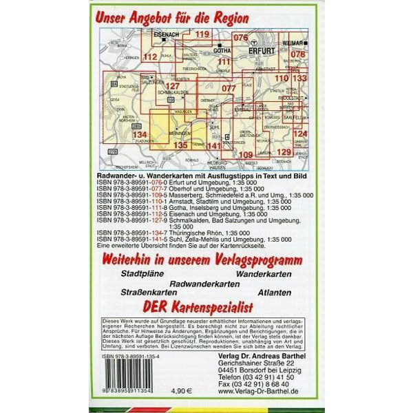 Wander- und Radwanderkarte Meiningen und Umgebung 1 : 35 000 - Wanderkarte