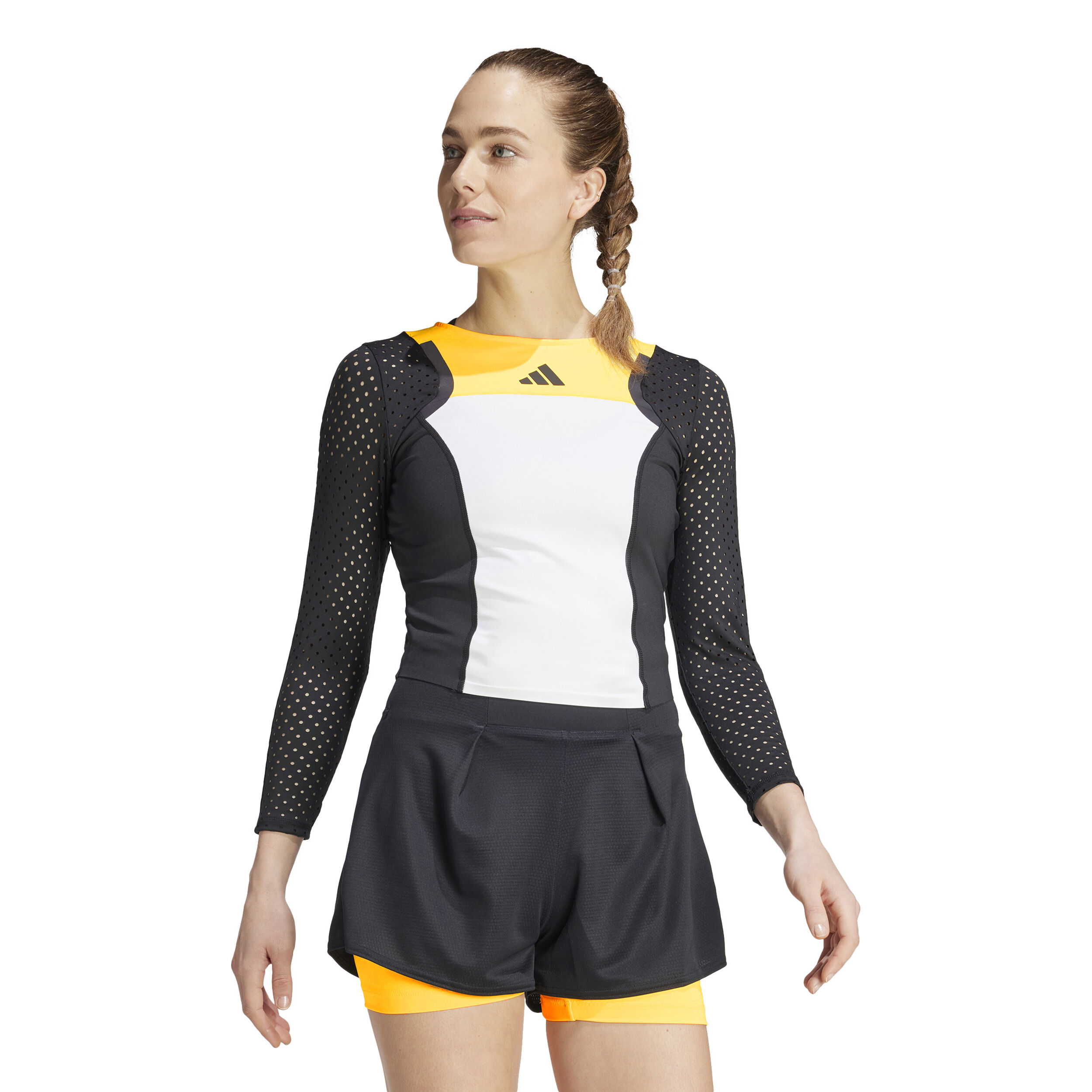 3/4 Pro Longsleeve Damen - Weiß, Schwarz