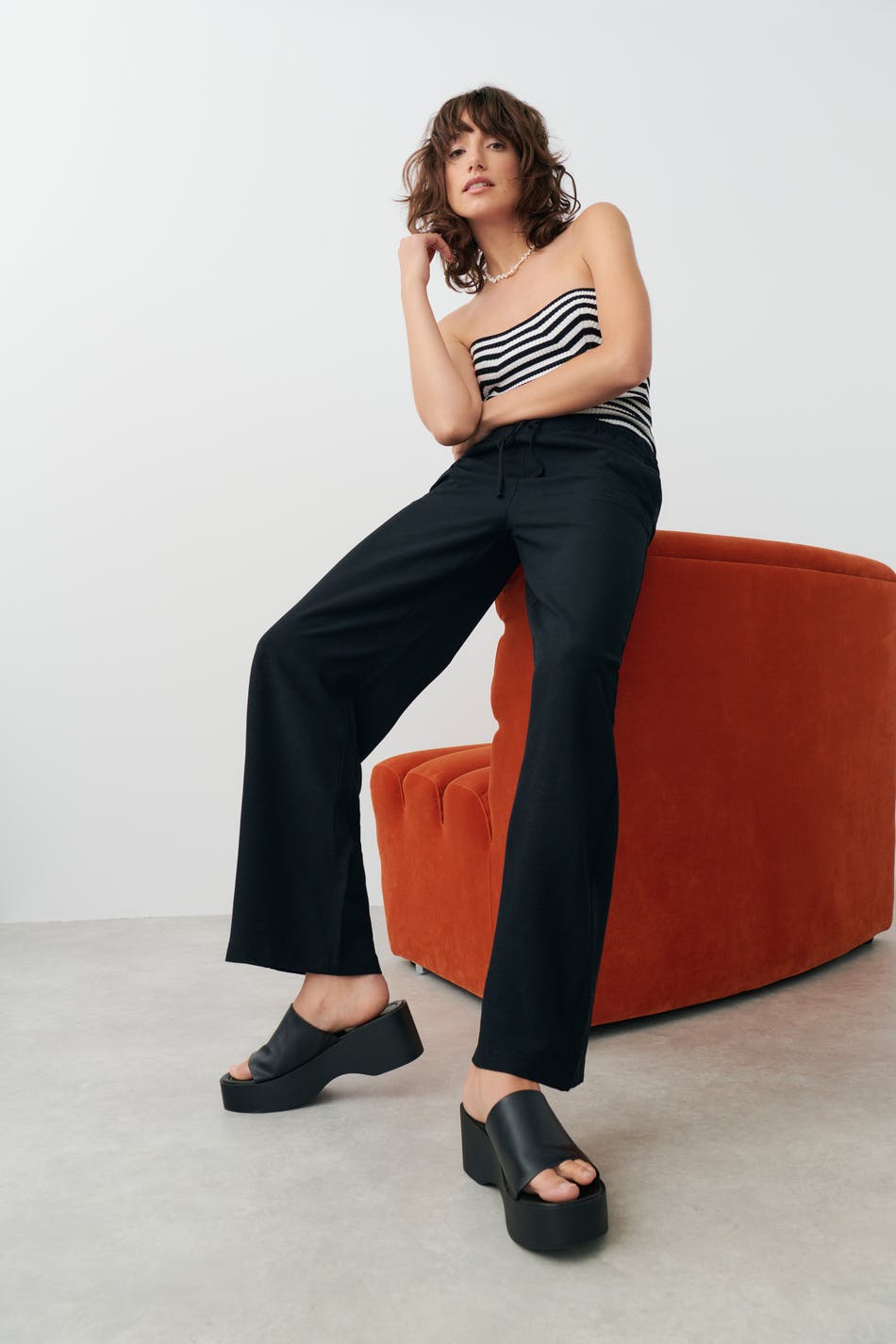 Linen mix trousers
