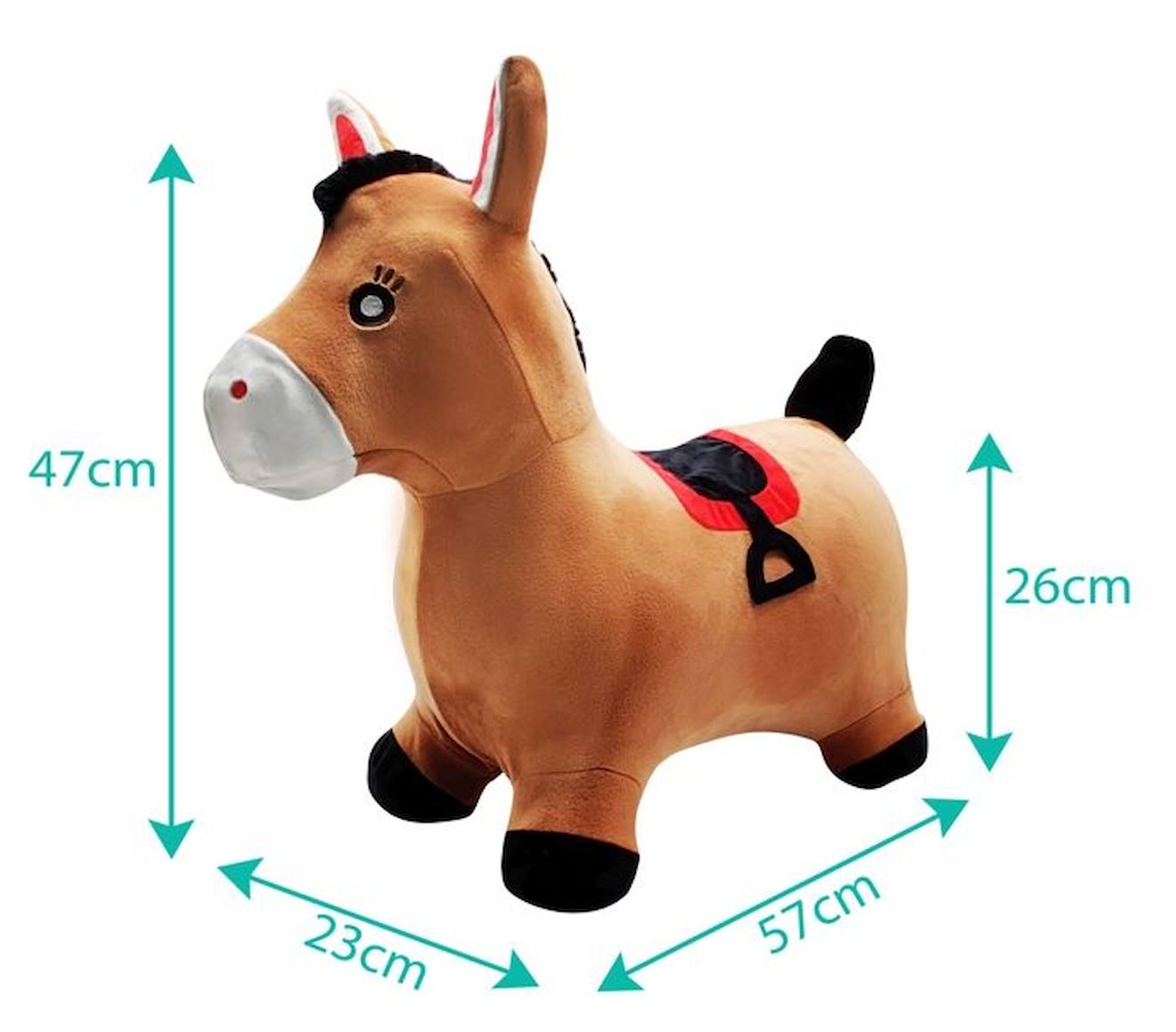 Cheval Sauteur Gonflable en Peluche marron
