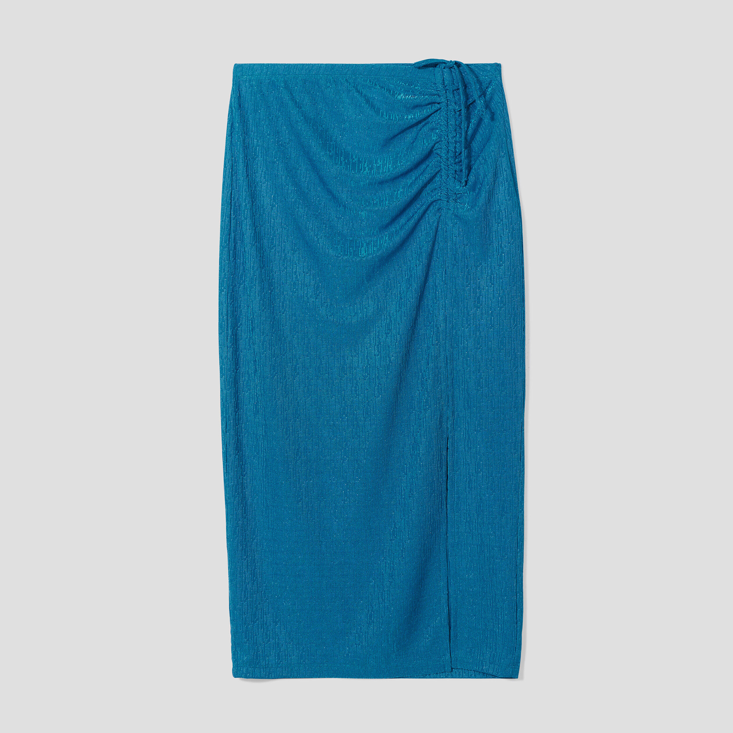 Jupe moulante fendue bleu femme | Cache Cache