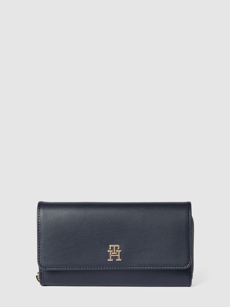 Portemonnaie mit Label-Detail Modell 'CITY SUMMER' in marineblau