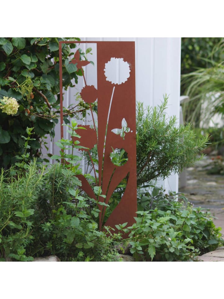 UNUS Gartenschild Rost Blumen in Braun günstig kaufen onesize