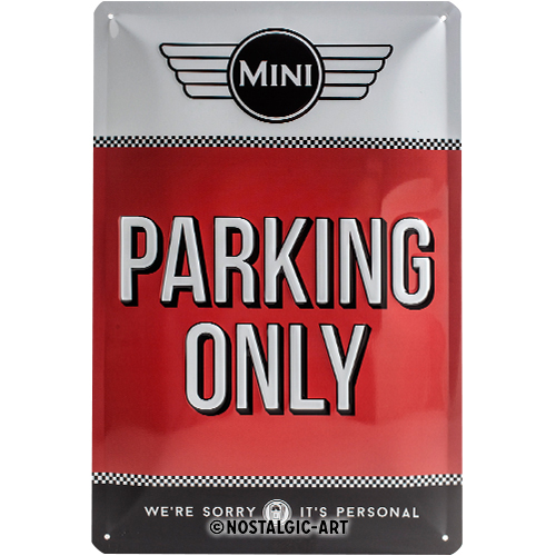 Nostalgic Art Retro Blechschild 20x30cm, Motiv "Mini - Parking Only", 1 Stück - ATU