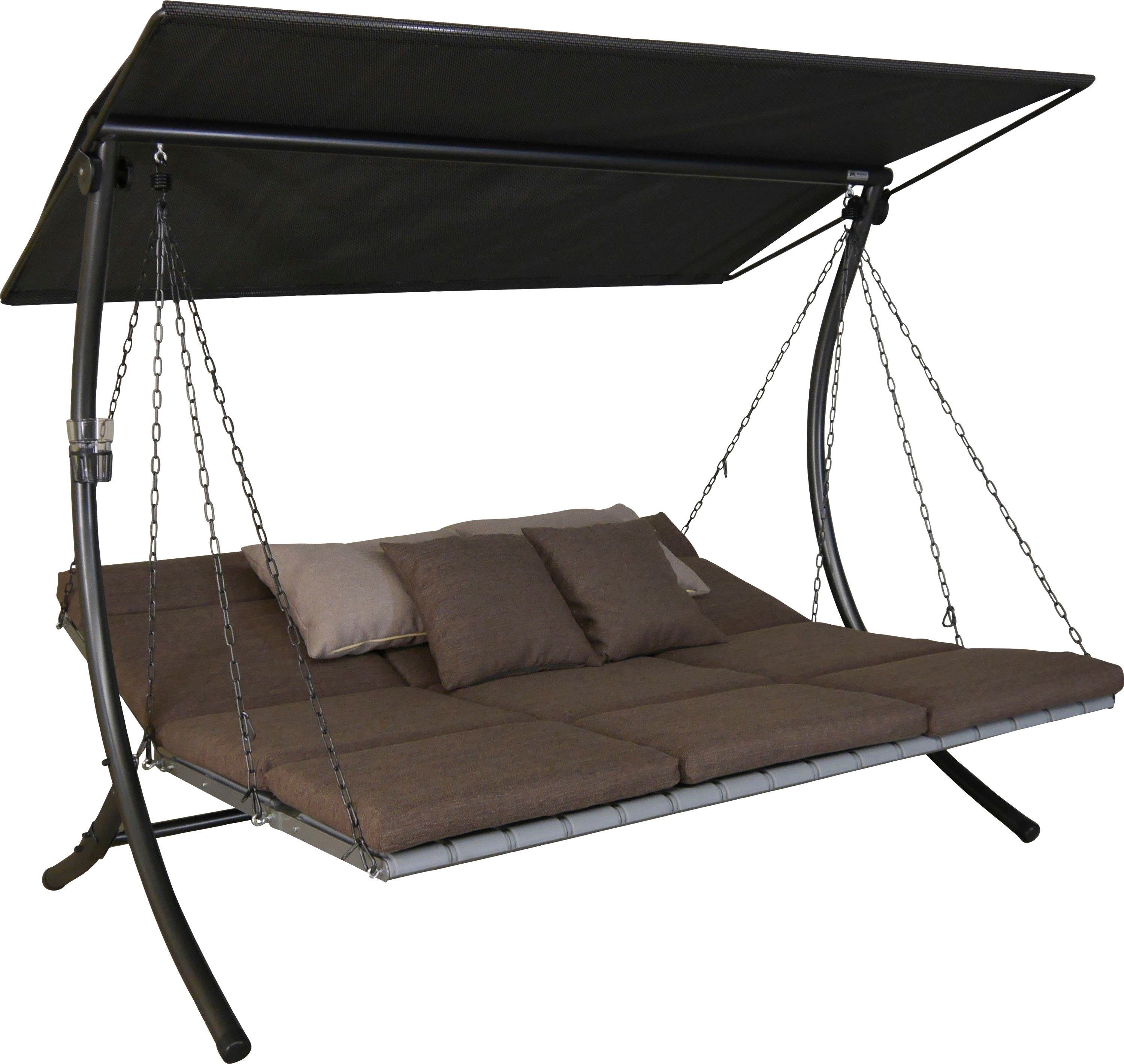 Angerer Freizeitmöbel Hollywoodschaukel Luxus Smart olive, 3-Sitzer, Bettfunktion, BxTxH: 210x145x160 cm