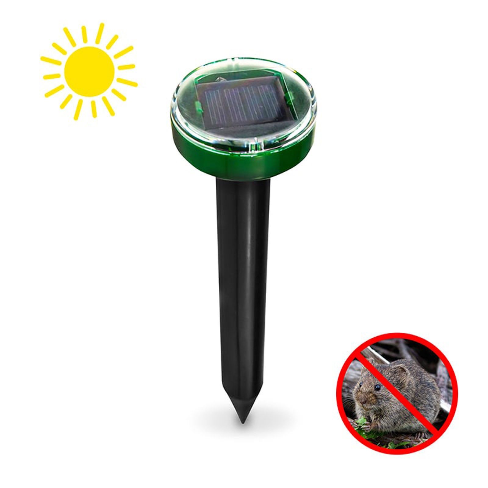 HAC24 Ultraschall-Tierabwehr Maulwurfschreck Wühlmausschreck Maulwurfabwehr Maulwurfvertreiber, 1-tlg., Ultraschall, Solar