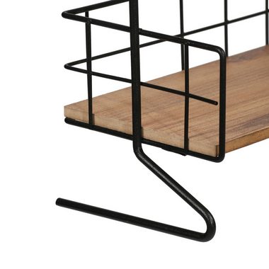 en.casa Badregal, Sallingsund Tischregal mit 2 Ablageflächen 41,5x32x15cm Schwarz/Holz