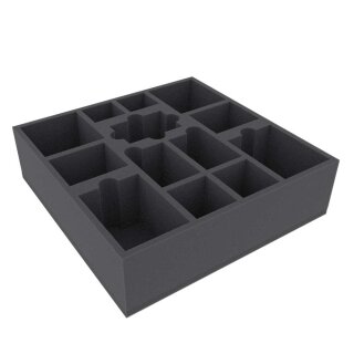 Feldherr 285 mm x 285 mm x 80 mm Schaumstoffeinlage für Brettspiele - 13 Fächern