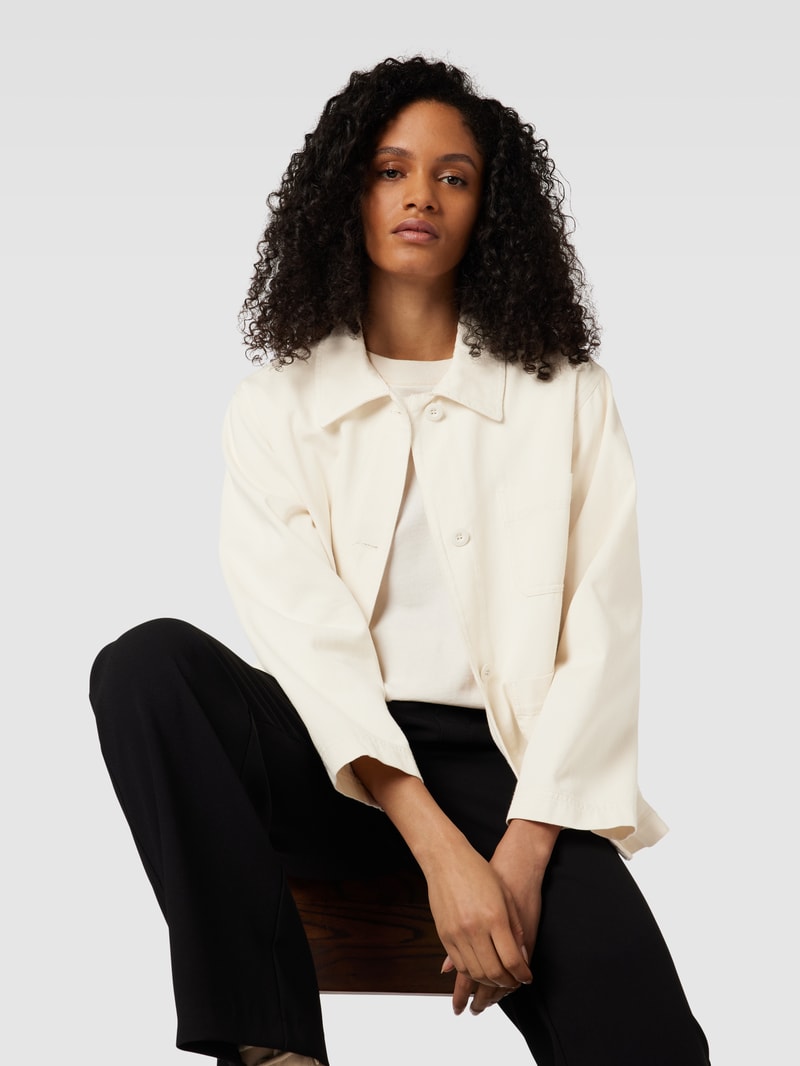 Hemdjacke in unifarbenem Design Modell 'FOSCARI' in ecru