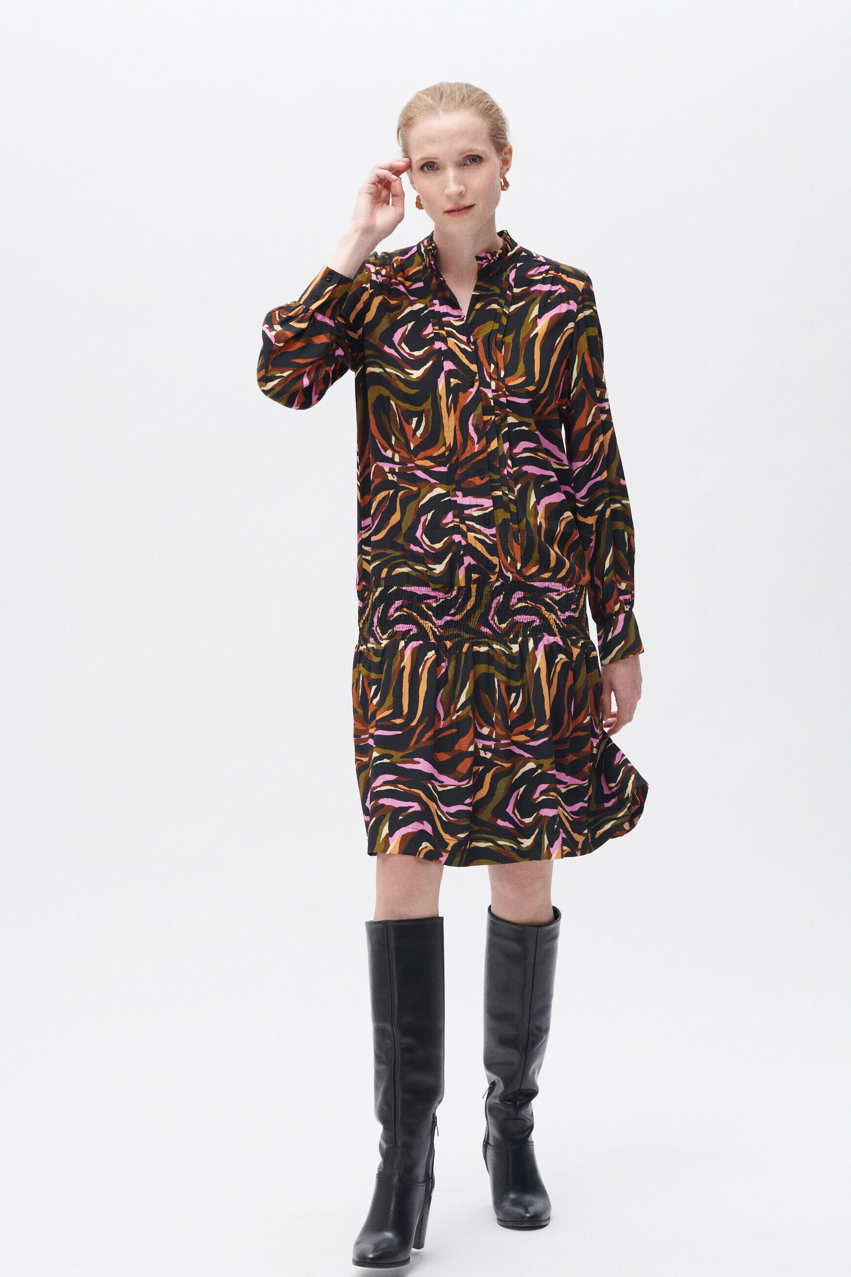 Robe sybil1 marron cognac femme