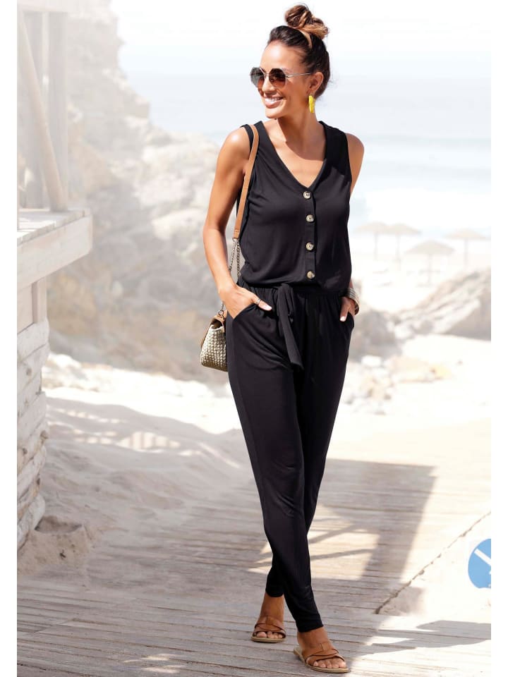 LASCANA Jumpsuit in schwarz günstig kaufen