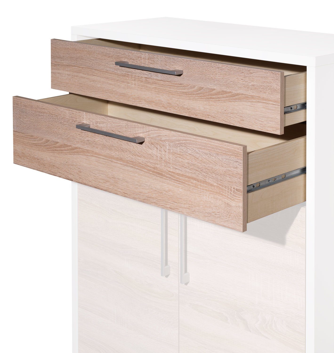 Tvilum Schranktür Tür/Schubkasten-Set, Eiche Struktur Dekor, 4-teilig, 2 Türen, 2 Schubladen