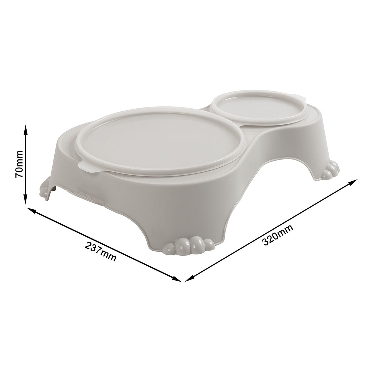 Rotho Babydesign Rotho MyPet Sally Doppel Futternapf 1l   0.28l mit Deckel, sand