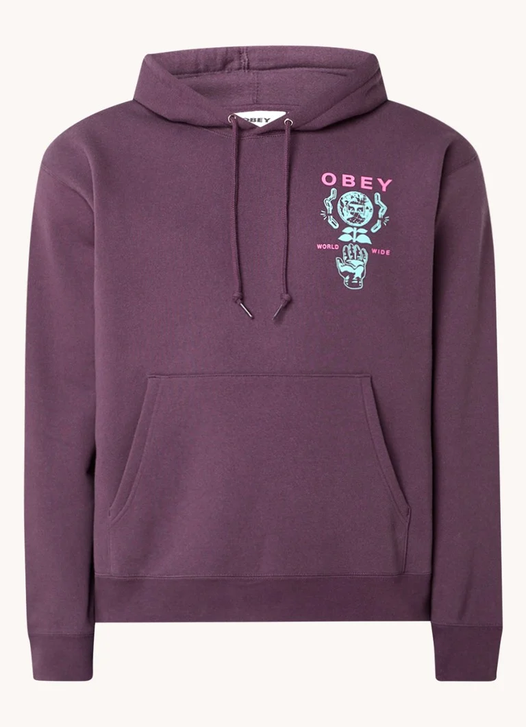 Obey Helping Hand hoodie with logo and back print