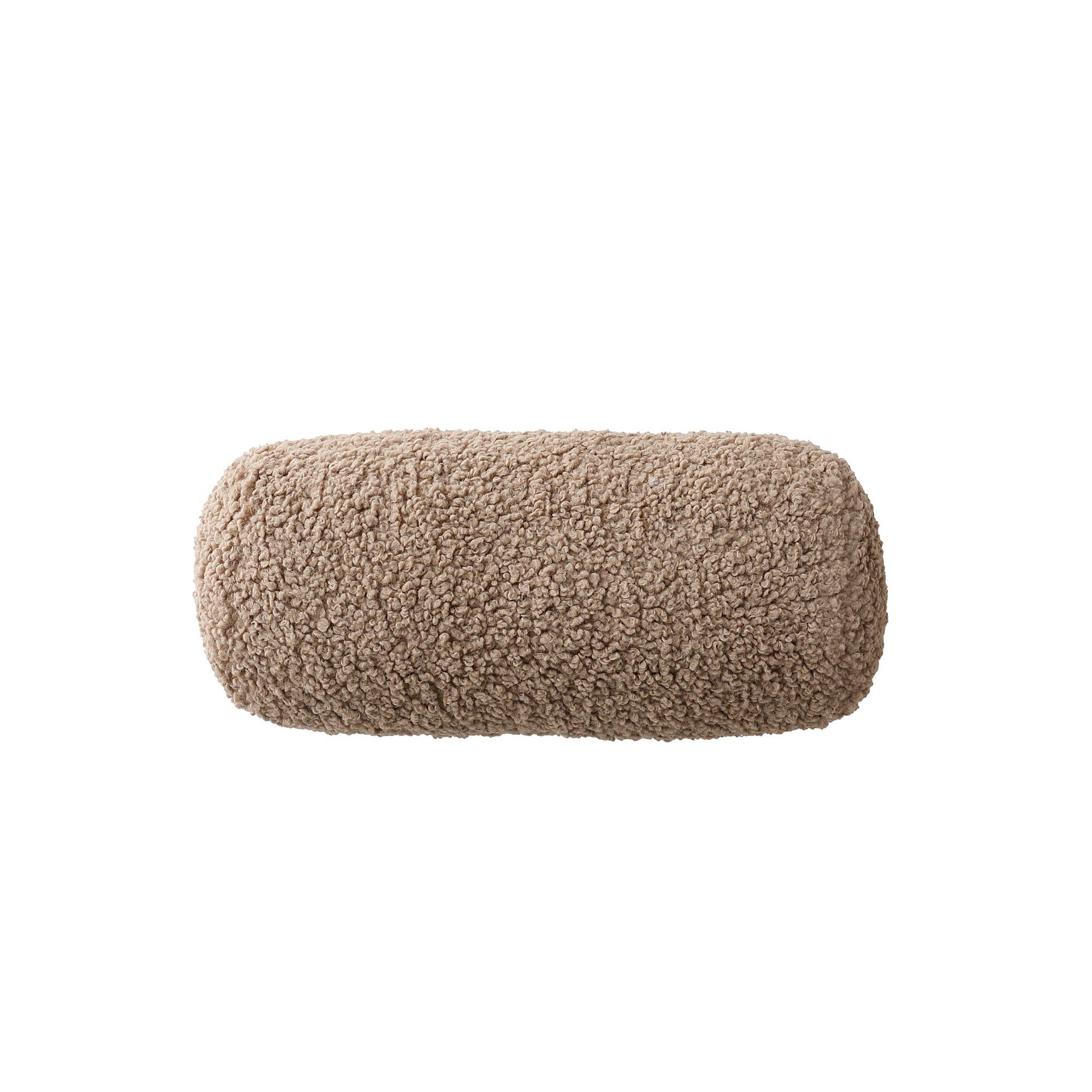 Coussin cylindrique en bouclette sherpa moutonnée
