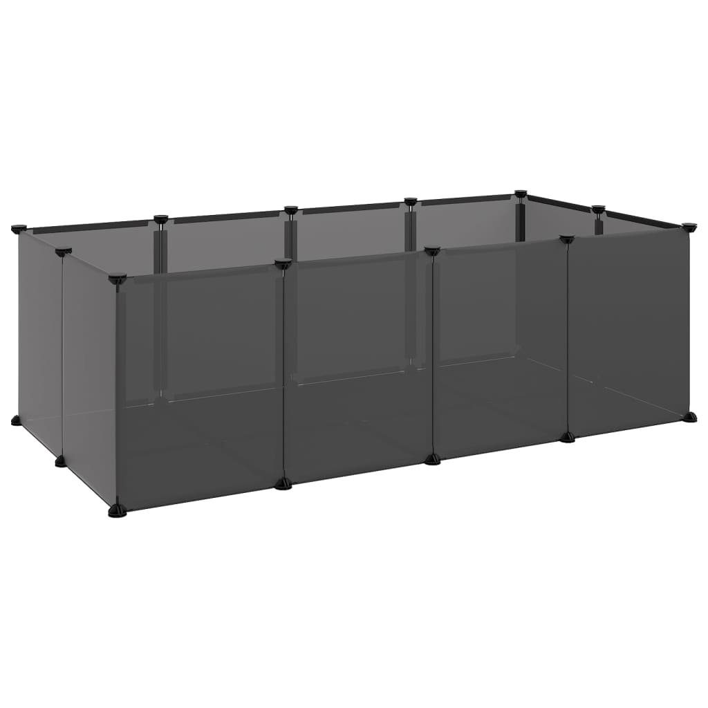 vidaXL Kleintierkäfig Kleintierkäfig Schwarz 144x74x46,5 cm PP und Stahl Hasen Kaninchen Ham