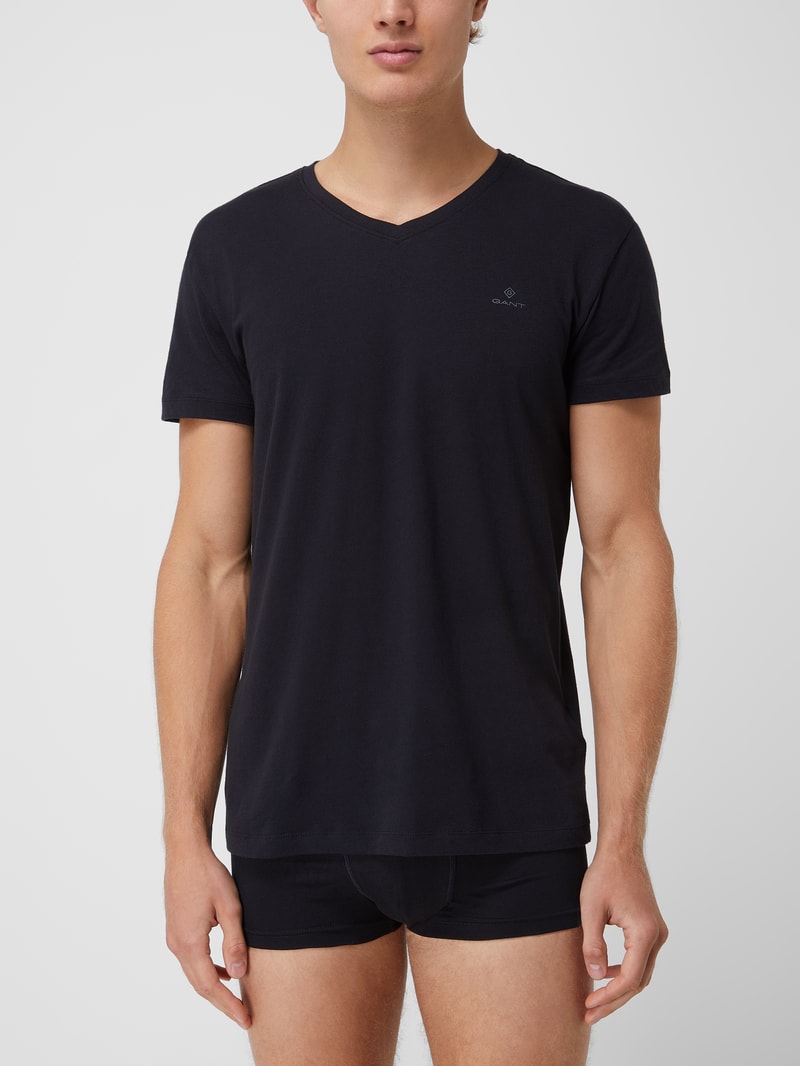 T-Shirt aus Baumwolle im 2er-Pack in schwarz