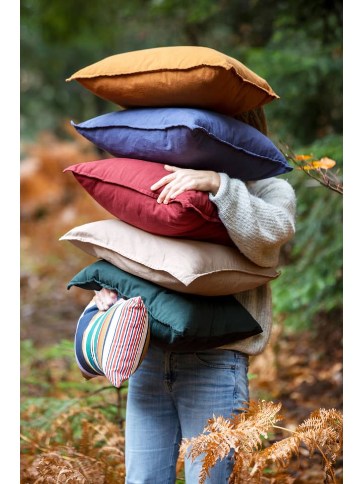 JACK 2er Set Kissenhülle 45x45cm Baumwolle Einfarbig in Khaki günstig kaufen 45x45 cm