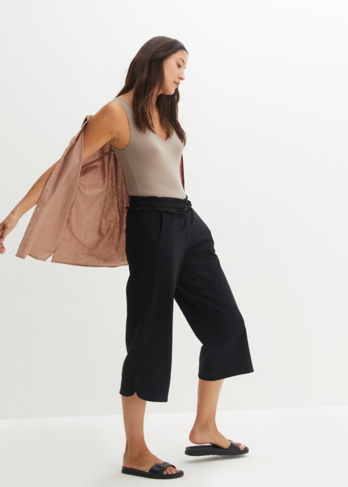 Weite Jersey-Culotte, 3/4-Länge mit Bequembund