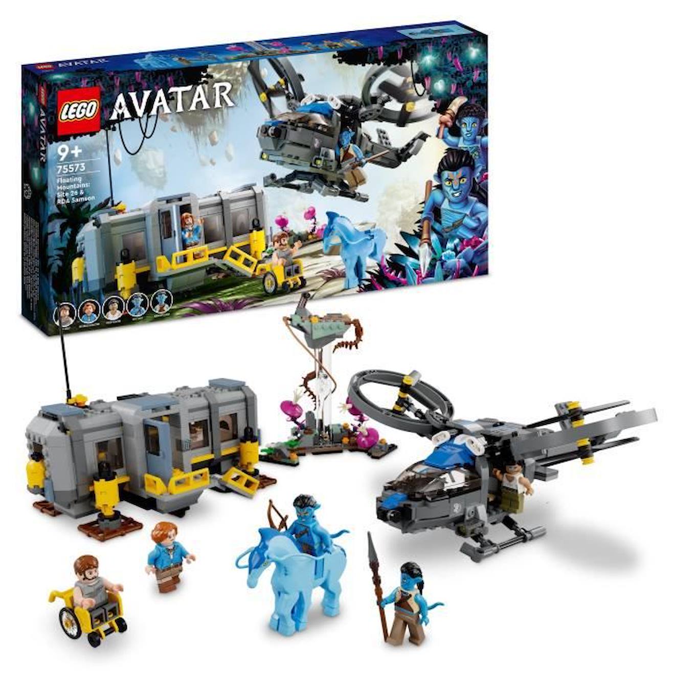 LEGO Avatar 75573 Les Montagnes Flottantes : le Secteur 26 et le Samson RDA, Jouet, Figurines bleu