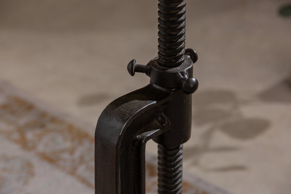 riess-ambiente Beistelltisch ENGINEER 30cm natur / schwarz (Einzelartikel, 1-St), Wohnzimmer · Massivholz · rund · höhenverstellbar · Industrial